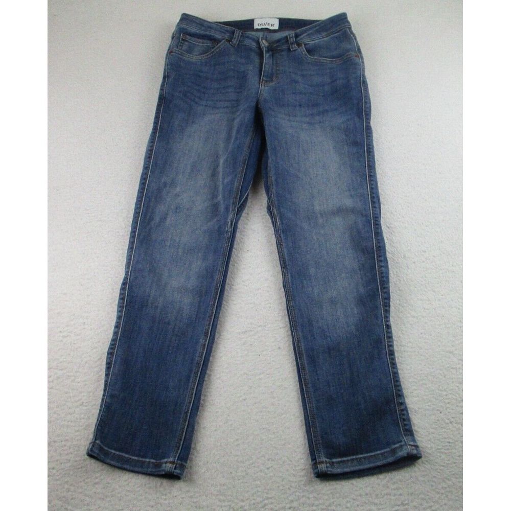 DU/ER Jeans Womens Size 27x28 Blue Performance Denim Girlfriend Relaxed Tapered
